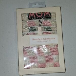 Beaded Coasters and Corkscrew Set